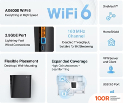 Wi-Fi роутер TP-Link ARCHER AX80 (БЕЗ ВНЕШНИХ АНТЕНН) (13274)