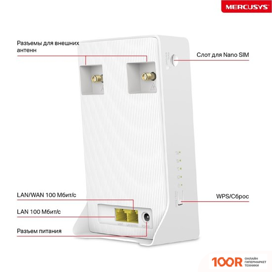 Wi-Fi роутер Mercusys MB110-4G (13160)