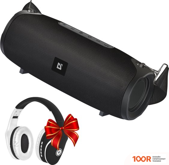 Беспроводная колонка Defender G22 + НАУШНИКИ DEFENDER FREEMOTION B525 (ЧЕРНЫЙ) (10571)