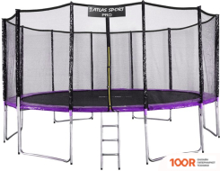 Батут Atlas Sport 490 СМ - 16FT PRO (С ЛЕСТНИЦЕЙ, ВНЕШНЯЯ СЕТКА, СЛИВОВЫЙ) (9747)