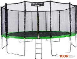 Батут Atlas Sport 490 СМ - 16FT BASIC (С ЛЕСТНИЦЕЙ, ВНЕШНЯЯ СЕТКА, ЗЕЛЕНЫЙ) (9744)