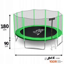 Батут Atlas Sport 465 СМ - 15FT BASIC (С ЛЕСТНИЦЕЙ, ВНЕШНЯЯ СЕТКА, ЗЕЛЕНЫЙ) (9741)