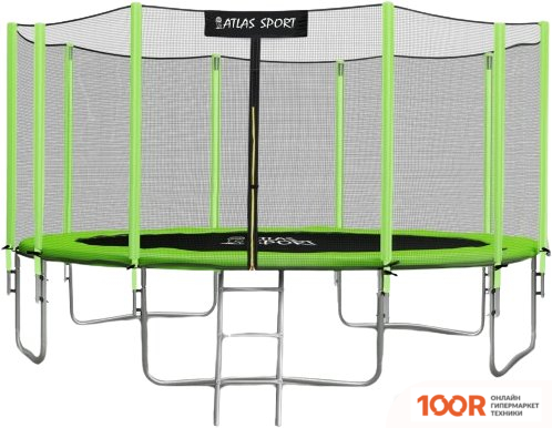 Батут Atlas Sport 465 СМ - 15FT BASIC (С ЛЕСТНИЦЕЙ, ВНЕШНЯЯ СЕТКА, ЗЕЛЕНЫЙ) (9741)