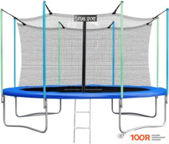 Батут Atlas Sport 435 СМ - 14FT (С ЛЕСТНИЦЕЙ, ВНУТРЕННЯЯ СЕТКА, СИНИЙ) (9737)