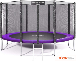 Батут Atlas Sport 374 СМ - 12FT PRO (С ЛЕСТНИЦЕЙ, ВНЕШНЯЯ СЕТКА, СЛИВОВЫЙ) (9730)
