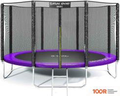 Батут Atlas Sport 374 СМ - 12FT BASIC (С ЛЕСТНИЦЕЙ, ВНЕШНЯЯ СЕТКА, СЛИВОВЫЙ) (9728)