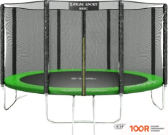 Батут Atlas Sport 374 СМ - 12FT BASIC (С ЛЕСТНИЦЕЙ, ВНЕШНЯЯ СЕТКА, ЗЕЛЕНЫЙ) (9727)