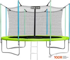 Батут Atlas Sport 374 СМ - 12FT (С ЛЕСТНИЦЕЙ, ВНУТРЕННЯЯ СЕТКА, ЗЕЛЕНЫЙ) (9725)