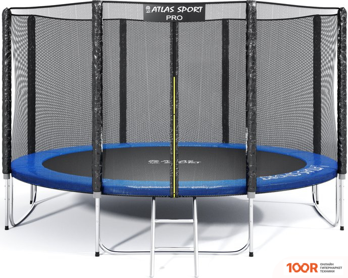 Батут Atlas Sport 312 СМ - 10FT PRO (4 НОГИ, ВНЕШНЯЯ СЕТКА, СИНИЙ) (9723)