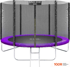 Батут Atlas Sport 252 СМ - 8FT BASIC (С ЛЕСТНИЦЕЙ, ВНЕШНЯЯ СЕТКА, СЛИВОВЫЙ) (9711)