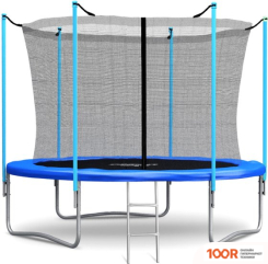 Батут Atlas Sport 252 СМ - 8FT (С ЛЕСТНИЦЕЙ, ВНУТРЕННЯЯ СЕТКА, СИНИЙ) (9708)