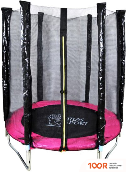 Батут Atlas Sport 140 СМ - 4.5FT (НА ЭЛАСТИЧНЫХ РЕМНЯХ, РОЗОВЫЙ) (9699)