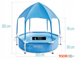 Бассейн Intex METAL FRAME С НАВЕСОМ 28209NP (183X38) (9612)