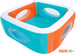 Бассейн Bestway С ОКОШКАМИ 51132 (БИРЮЗОВЫЙ/ОРАНЖЕВЫЙ, 168Х56) (9562)
