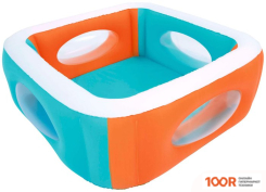Бассейн Bestway С ОКОШКАМИ 51132 (БИРЮЗОВЫЙ/ОРАНЖЕВЫЙ, 168Х56) (9562)