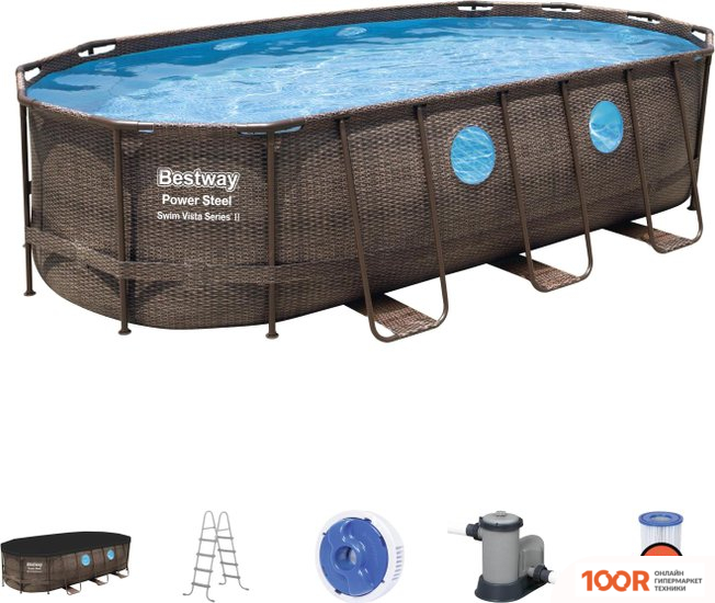 Бассейн Bestway POWER STEEL РОТАНГ 56716 (549X274X122) (9503)