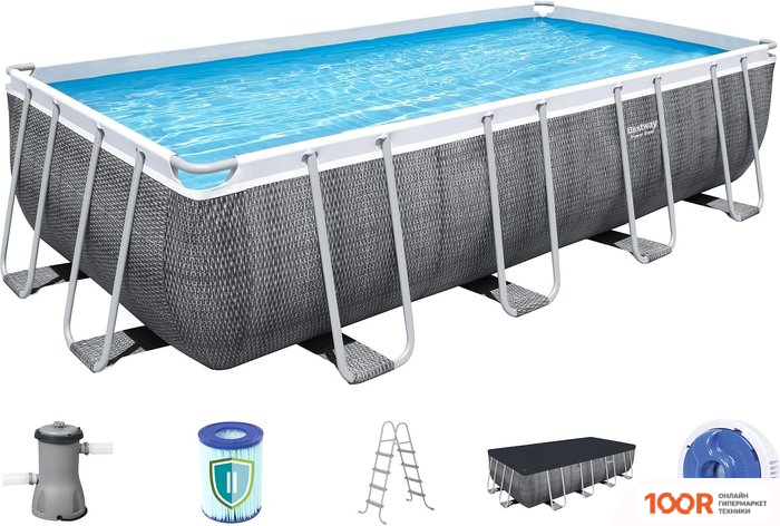 Бассейн Bestway POWER STEEL 56996 (488Х244Х122) (9499)