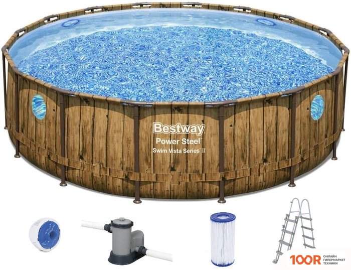 Бассейн Bestway POWER STEEL 56725 (488Х122) (9496)