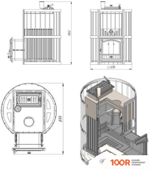 Банная печь Везувий ЭВЕРЕСТ КОВКА 24 (280) ЗАКРЫТАЯ КАМЕНКА (9407)
