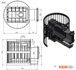 Банная печь Везувий ЛЕГЕНДА РЕТРО 24 СТАНДАРТ (ДТ-4) (9362)