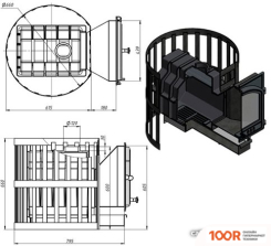 Банная печь Везувий ЛЕГЕНДА РЕТРО 24 КОВКА (205) (9361)