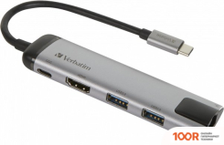 Хаб / Док-станция Verbatim USB-C MULTIPORT HUB 49141 (8482)