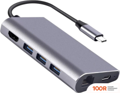 Хаб / Док-станция USBTOP USB3.0 TYPE-C - 3XUSB3.0/TYPE-C/HDMI/TF/SD/RJ45 (8407)