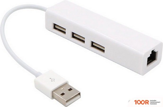 Хаб / Док-станция USBTOP USB2.0 - 3XUSB2.0/RJ45 (8395)