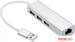 Хаб / Док-станция USBTOP USB2.0 - 3X USB2.0 - RJ45 (100 МБИТ/С) (8394)
