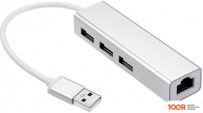 Хаб / Док-станция USBTOP USB2.0 - 3X USB2.0 - RJ45 (100 МБИТ/С) (8394)