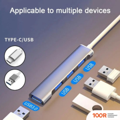 Хаб / Док-станция USBTOP USB TYPE-C/USB TYPE-A - 4XUSB TYPE-A 556653 (8391)
