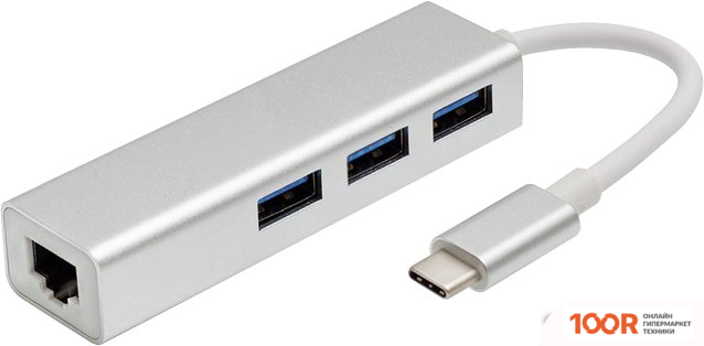 Хаб / Док-станция USBTOP USB TYPE-C - 3XUSB TYPE-A/RJ-45 556375 (8386)