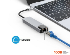Хаб / Док-станция USBTOP USB TYPE-C - 2XUSB TYPE-A/USB TYPE-C/HDMI/RJ-45 555207 (8385)