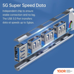 Хаб / Док-станция USBTOP USB TYPE-A/USB TYPE-C - 4XUSB TYPE-A 556711 (8384)