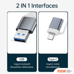 Хаб / Док-станция USBTOP USB TYPE-A/USB TYPE-C - 4XUSB TYPE-A 556710 (8383)