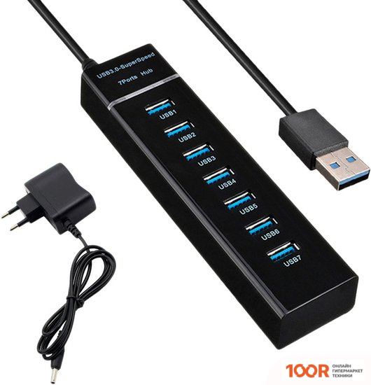 Хаб / Док-станция USBTOP USB TYPE-A - 7XUSB TYPE-A 556944 (8382)
