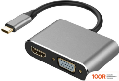 Хаб / Док-станция USBTOP 5IN1 USB3.1 TYPE-C - HDMI/2X USB3.0/USB-C/RJ45 (1000 MBPS) (8372)