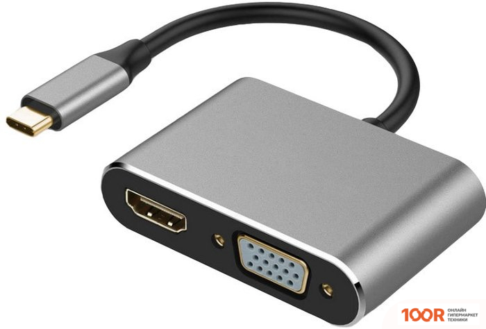 Хаб / Док-станция USBTOP 5IN1 USB3.1 TYPE-C - HDMI/2X USB3.0/USB-C/RJ45 (1000 MBPS) (8372)