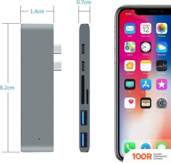Хаб / Док-станция USBTOP 2XUSB3.1 TYPE-C - 2XUSB3.0/2XUSB3.1 TYPE-C (8371)