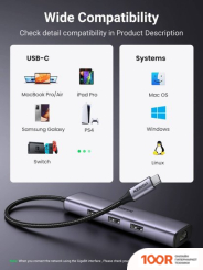Хаб / Док-станция Ugreen CM475 USB C TO ETHERNET 60600 (8341)