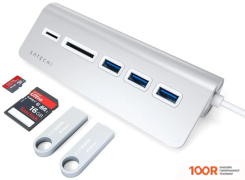 Хаб / Док-станция Satechi USB-C COMBO HUB ST-TCHCRS (СЕРЕБРИСТЫЙ) (8260)