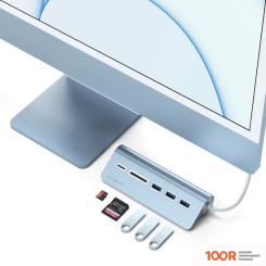 Хаб / Док-станция Satechi USB-C COMBO HUB ST-TCHCRB (ГОЛУБОЙ) (8258)