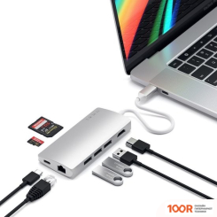 Хаб / Док-станция Satechi TYPE-C MULTI-PORT ADAPTER 4K WITH ETHERNET V2 ST-TCMA2S (8253)