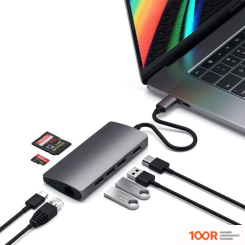 Хаб / Док-станция Satechi TYPE-C MULTI-PORT ADAPTER 4K WITH ETHERNET V2 ST-TCMA2M (8252)