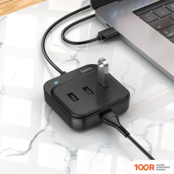 Хаб / Док-станция Hoco HB31 USB TYPE-A (4 X USB 3.2 GEN1, 1.2 М) (8075)