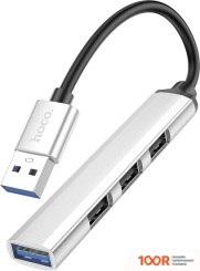 Хаб / Док-станция Hoco HB26 (СЕРЕБРИСТЫЙ) (8064)