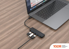 Хаб / Док-станция Gembird UHB-CM-U3P4P-01 (8002)