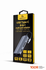 Хаб / Док-станция Cablexpert A-CM-COMBO8-02 (7856)