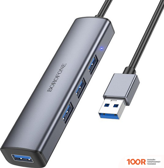 Хаб / Док-станция Borofone DH12 USB TYPE-A (4 X USB 3.2 GEN1, 1.2 М) (7831)
