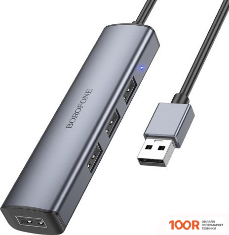 Хаб / Док-станция Borofone DH12 USB TYPE-A (4 X USB 2.0, 1.2 М) (7830)